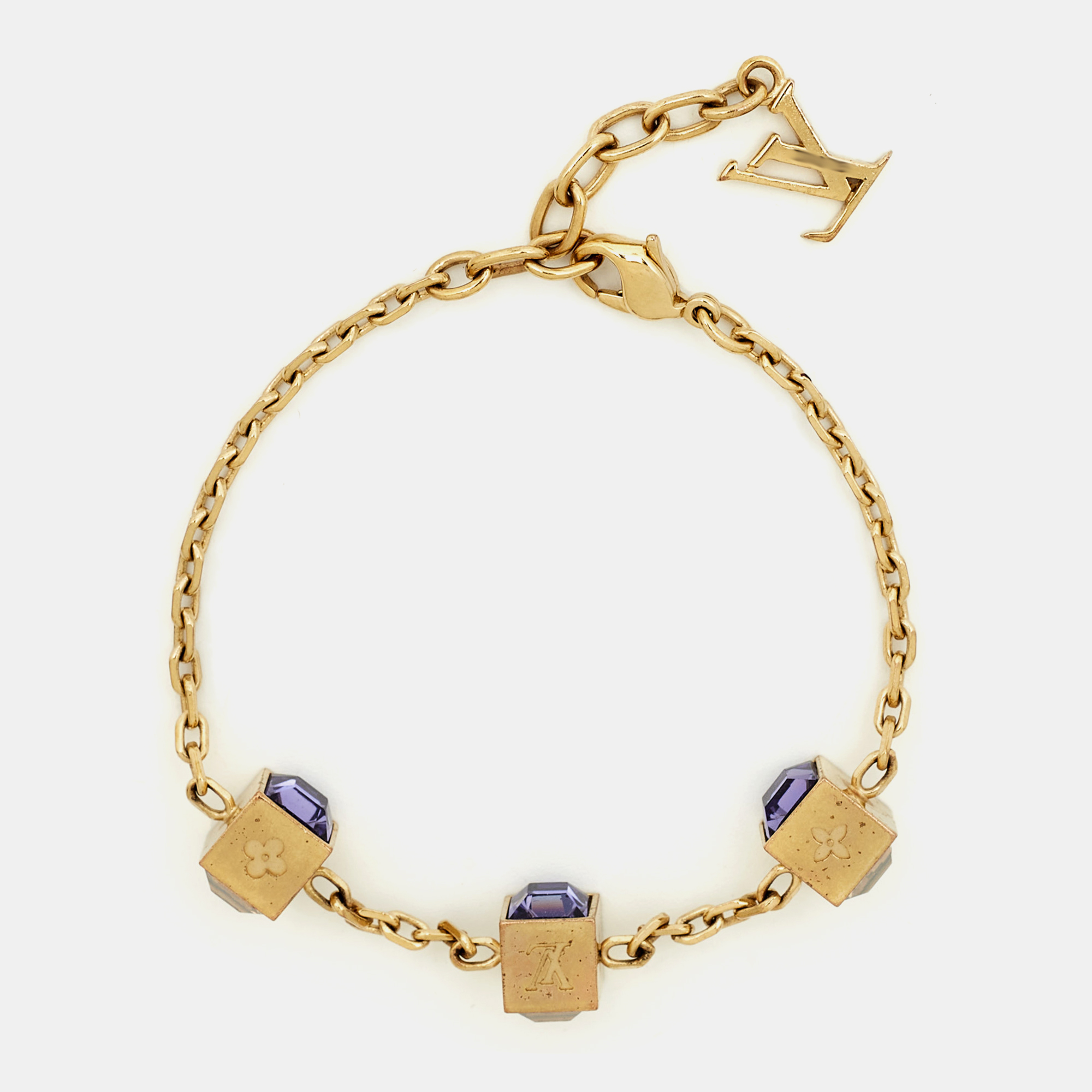Click to view more detailed imagery on our partner's website Pre-owned Louis Vuitton Gamble Crystal Gold Tone Bracelet