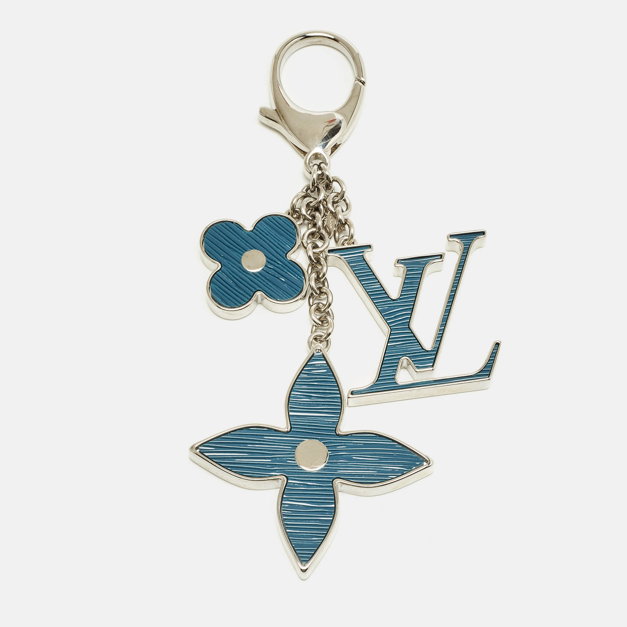 Pre-owned Louis Vuitton Fleur D'epi Resin Silver Tone Bag Charm