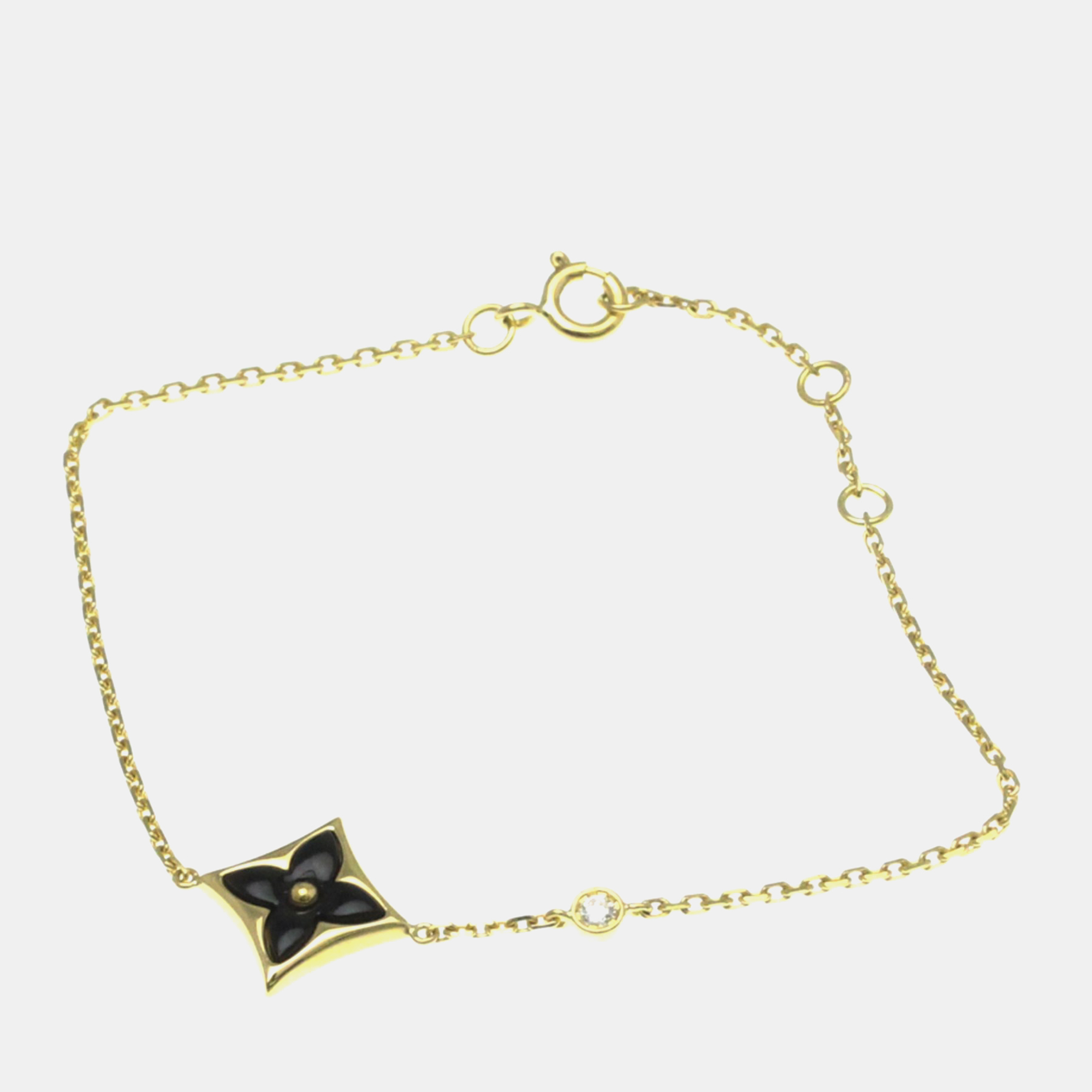 

Louis Vuitton Star Blossom BB 18K Yellow Gold Onyx Charm Bracelet