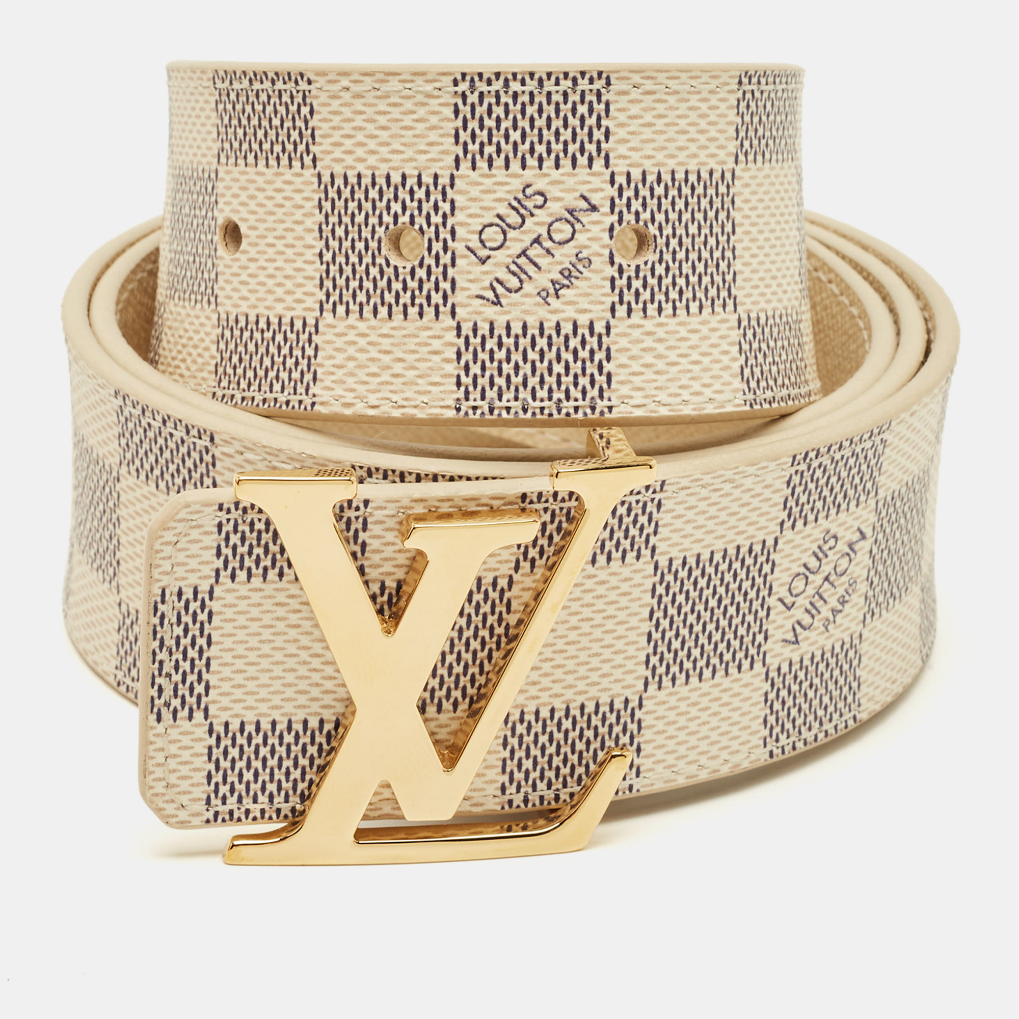 

Louis Vuitton LV Initiales Belt 85CM Damier Auzur Canvas, White