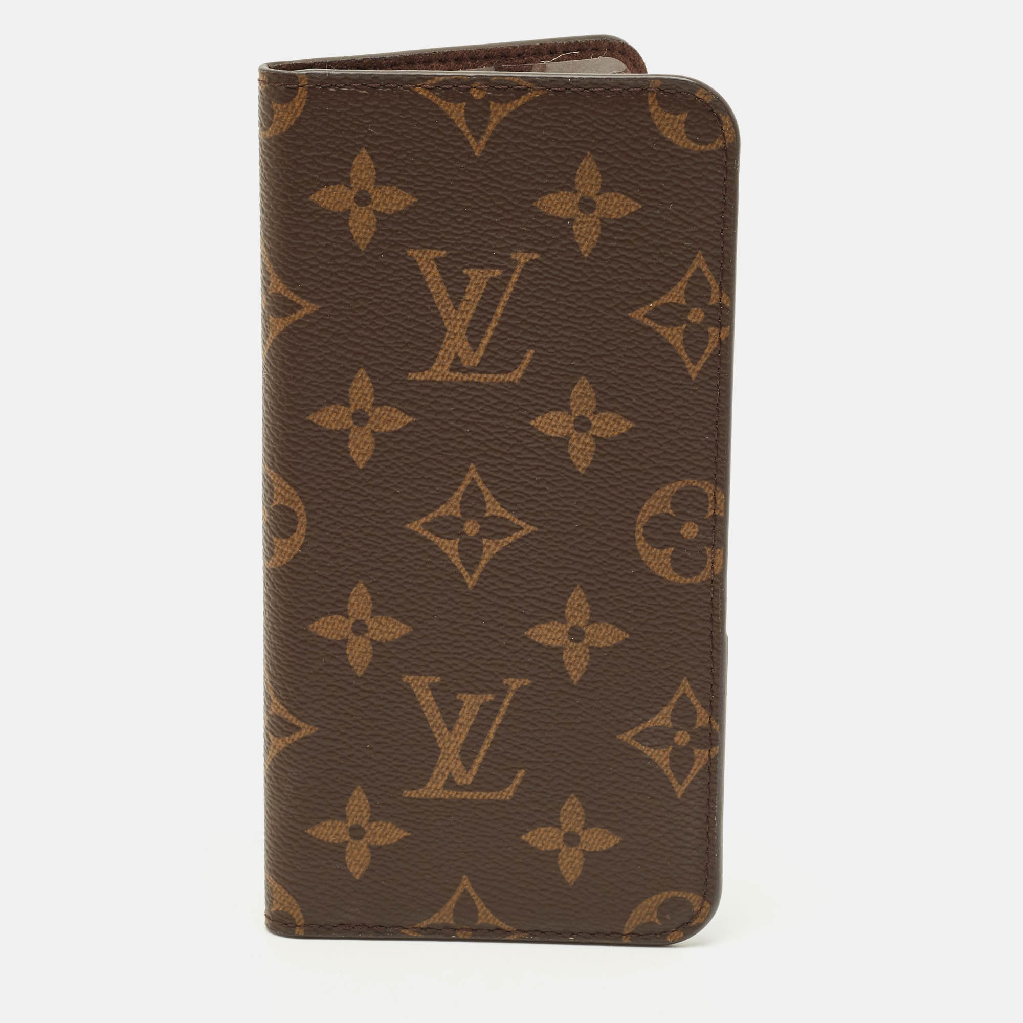 Pre-owned Louis Vuitton Monogram Canvas Iphone 6 Plus Folio Case In Brown