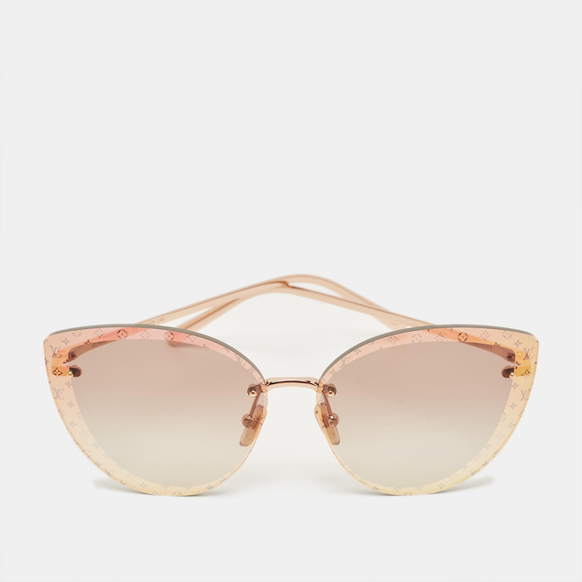 

Louis Vuitton Gold Mirrored Z1944U LV Halo Cat Eye Sunglasses