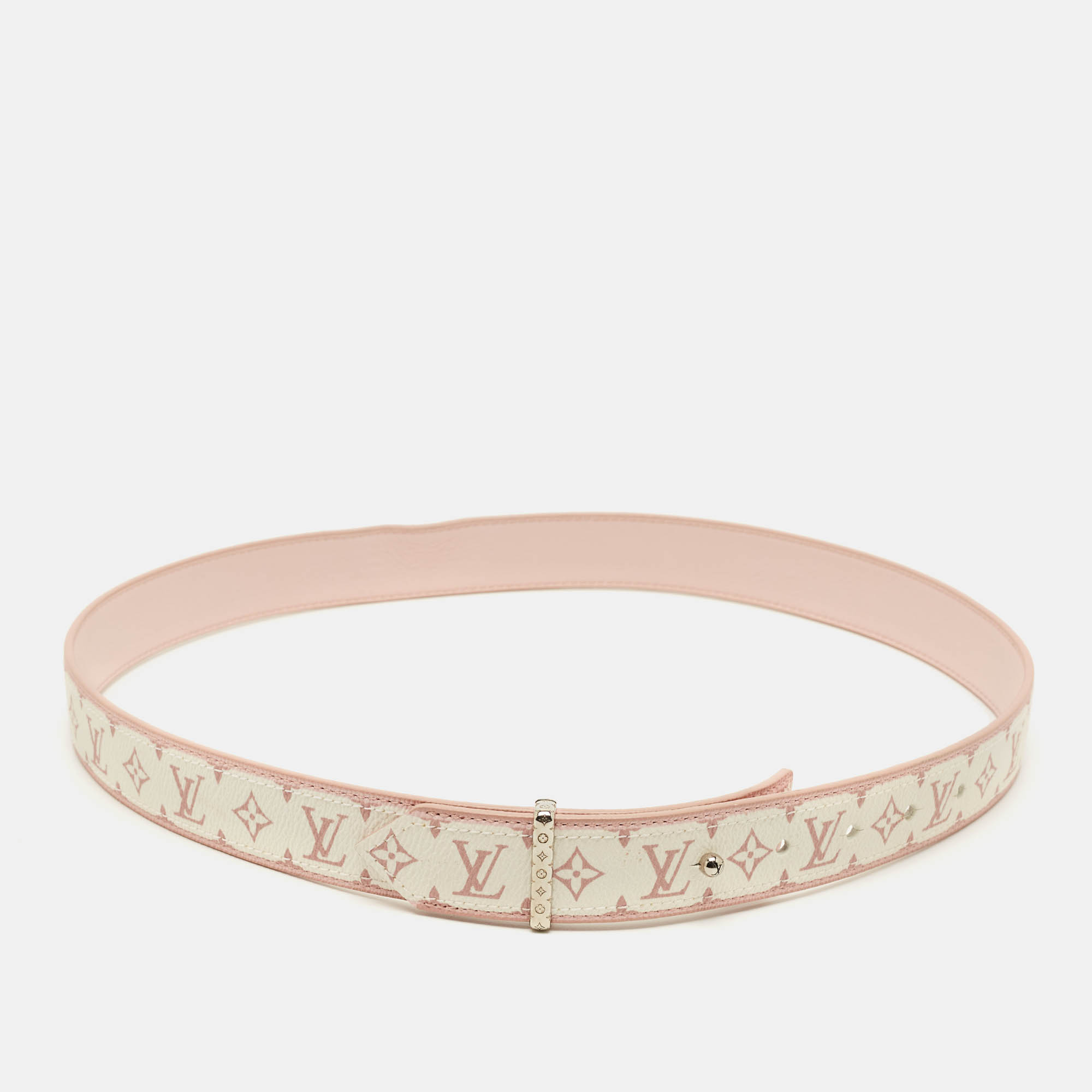 Click to view more detailed imagery on our partner's website Pre-owned Louis Vuitton 85 Cm Belt Pink Monogram Canvas