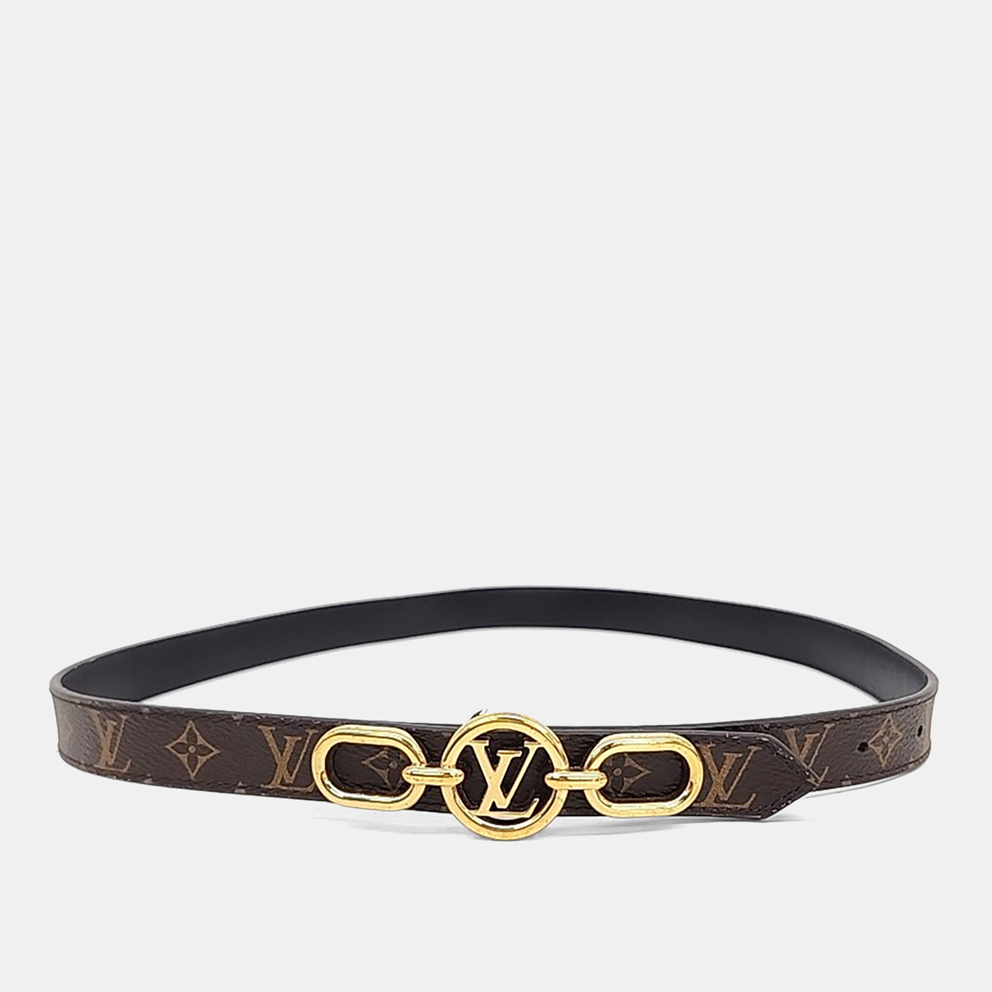Pre-owned Louis Vuitton Circle Prime Reversible Belt In Brown