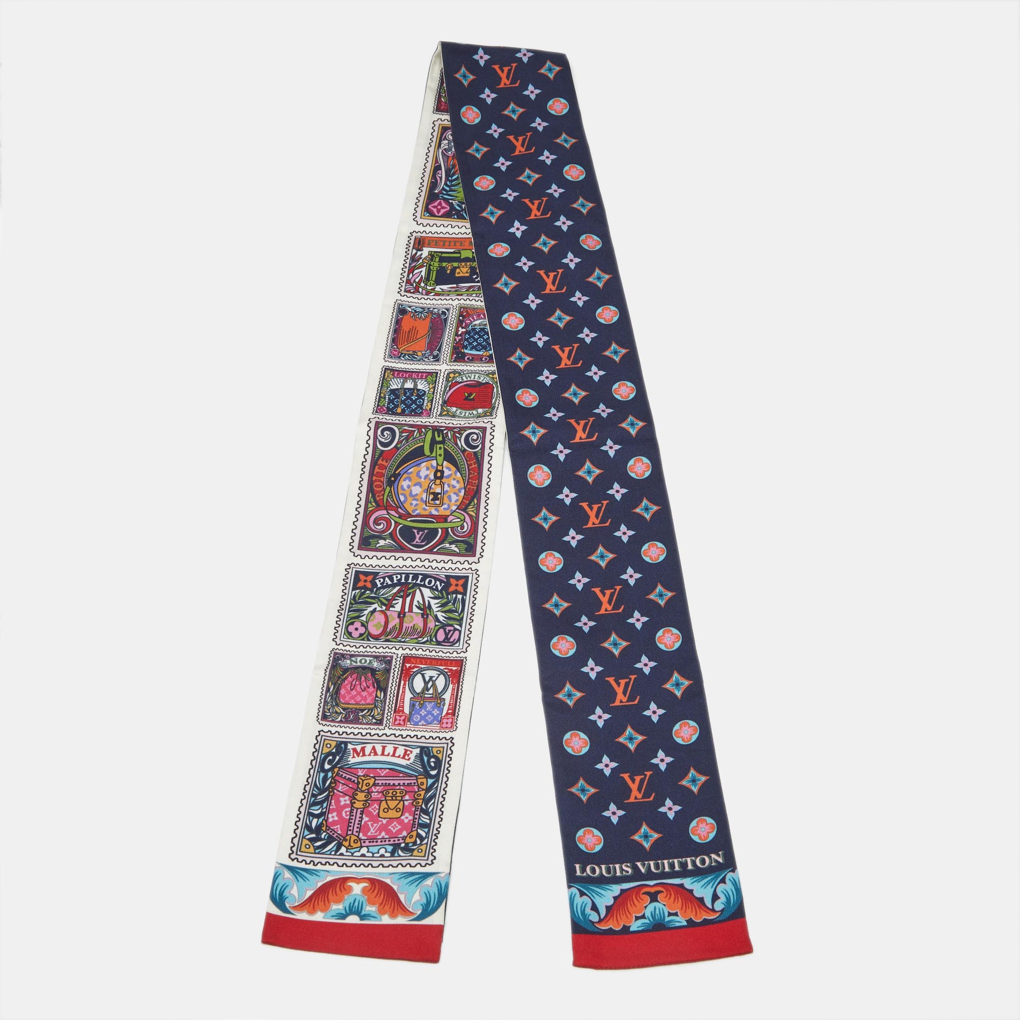 

Louis Vuitton Multicolor Lettre a Louis Silk Bandeau Scarf