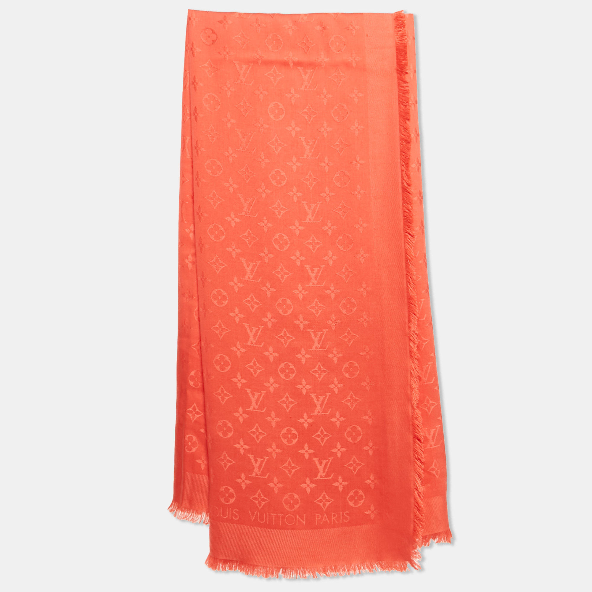 

Louis Vuitton Red Jacquard Monogram Classic Shawl