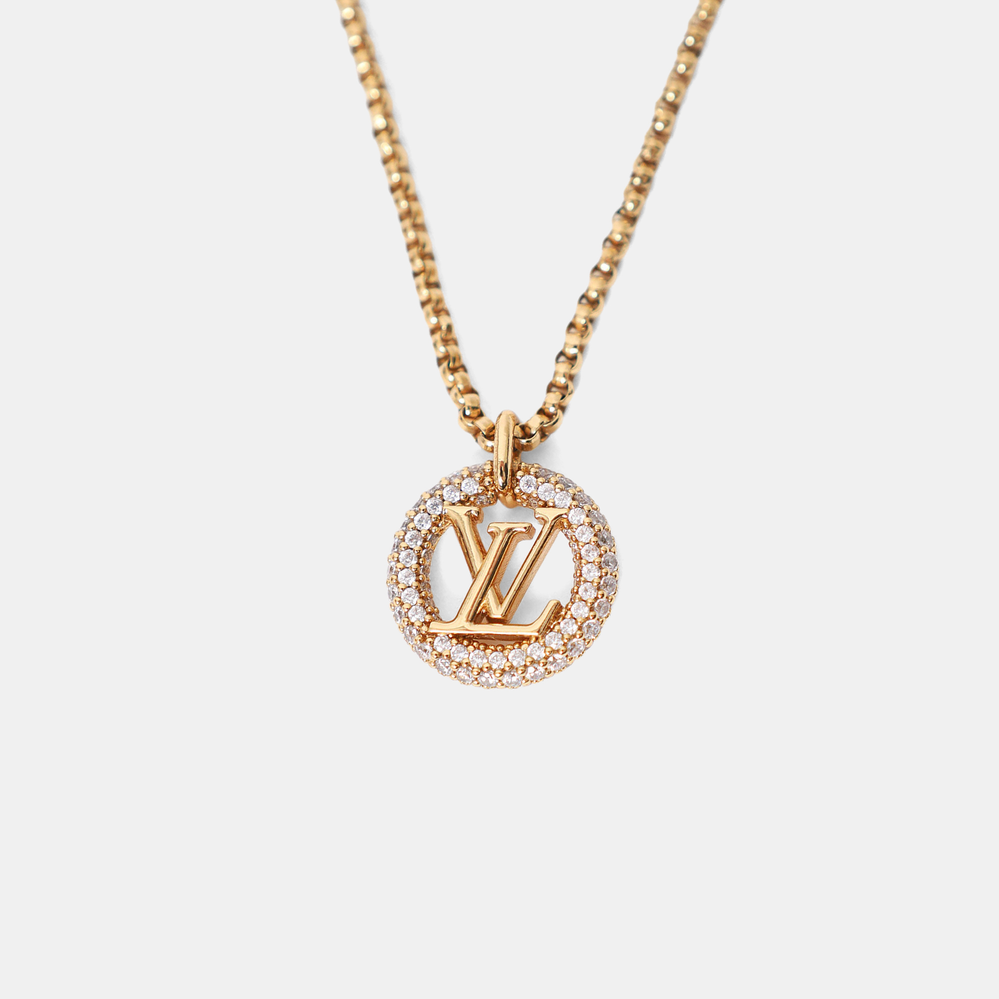 

Louis Vuitton Gold Tone Crystal Embellished Louise by Night Necklace