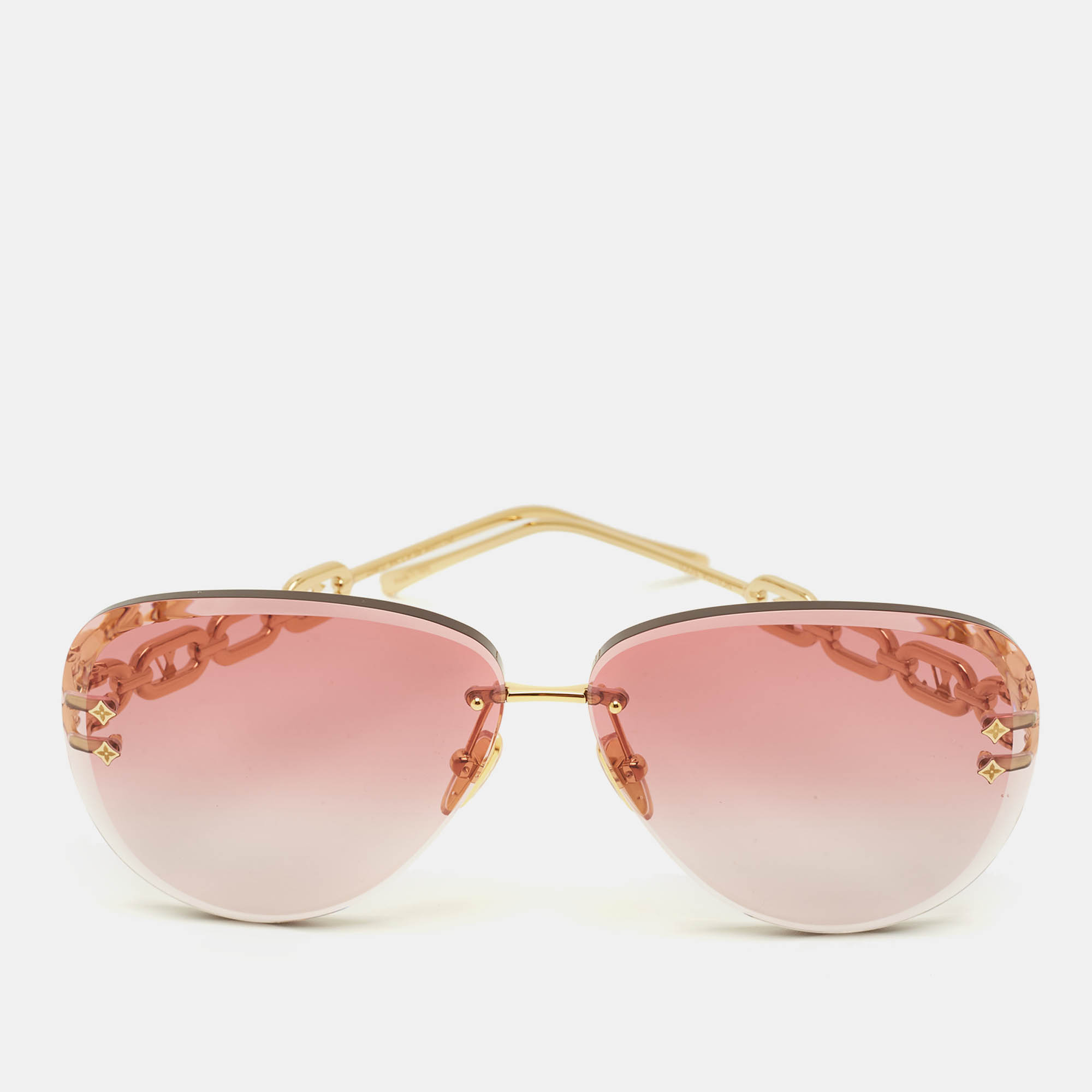 

Louis Vuitton Pink/Gold Tone Gradient Jewel Pilot Sunglasses