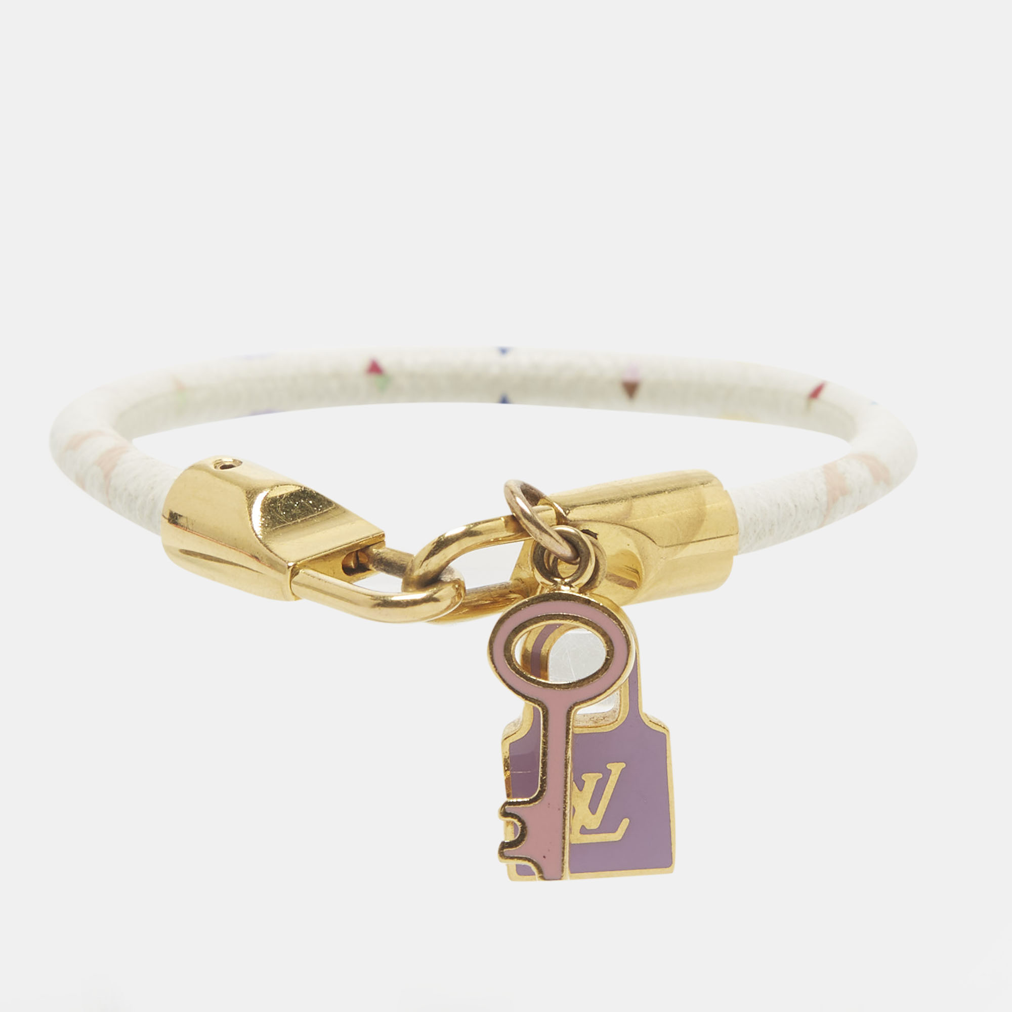 

Louis Vuitton Luck It Multicolor Monogram Gold Tone Charm Bracelet