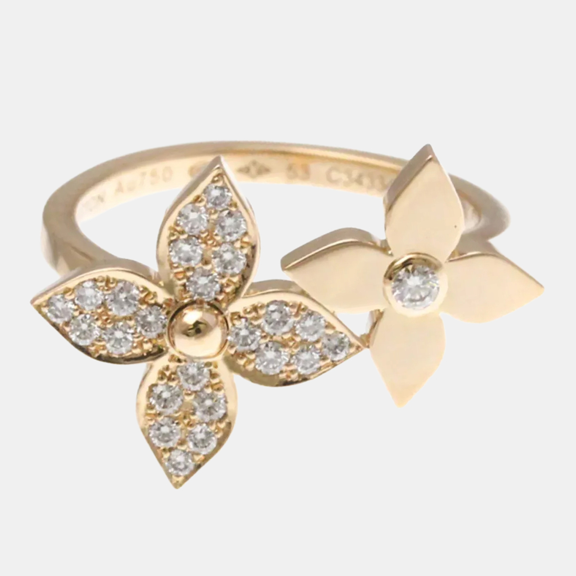 

Louis Vuitton Bergster Blossom Diamond Pink Gold 18K Fashion Diamond Band Ring Pink Gold