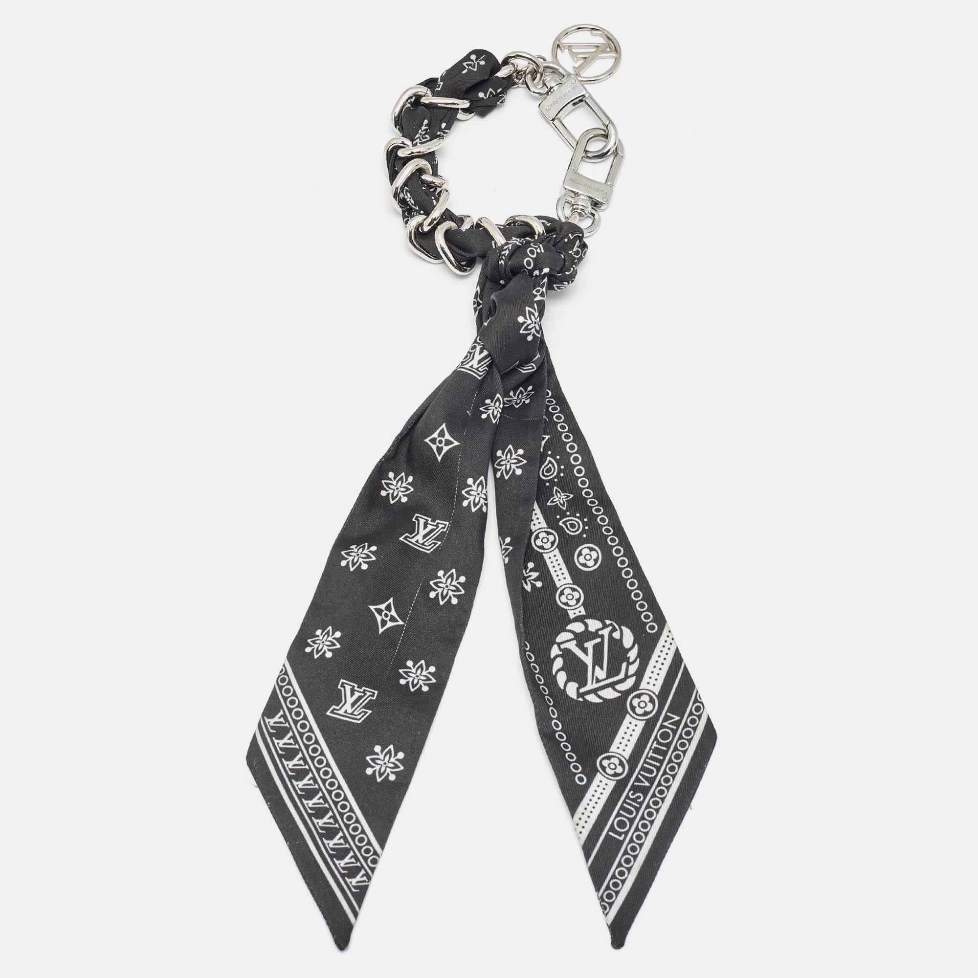 

Louis Vuitton LV Bandana Bag Charm Black Monogram Fabric