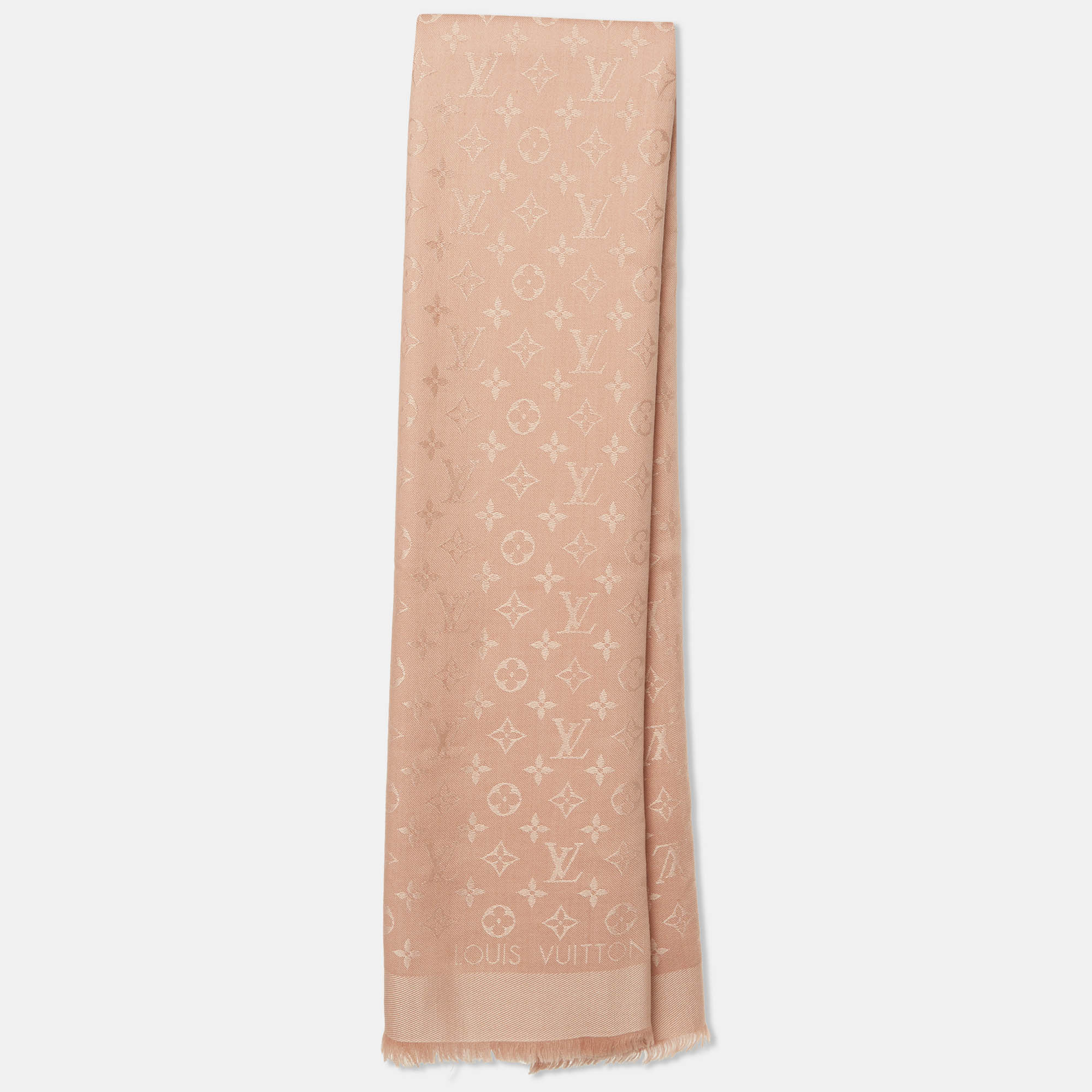 

Louis Vuitton Pink Monogram Silk & Wool Shawl