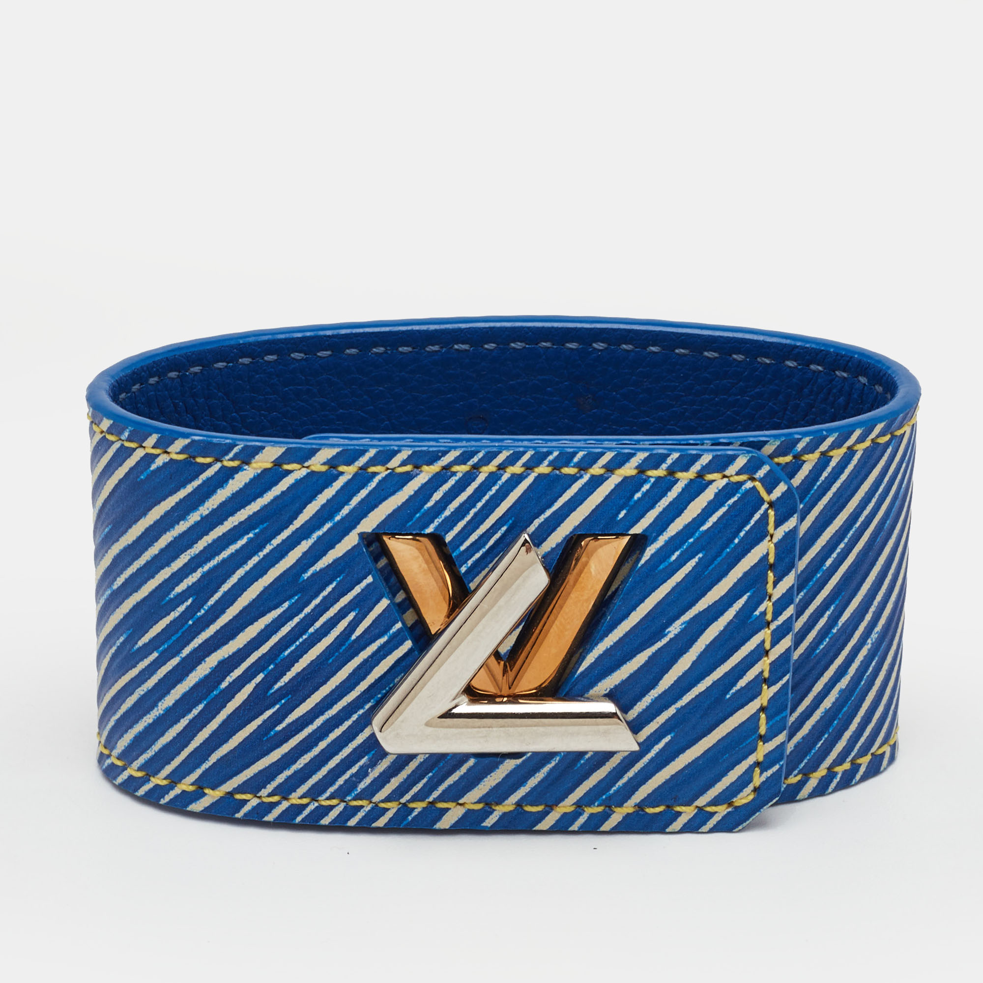 

Louis Vuitton Twist It Size 17 Light Denim Epi Leather Bracelet, Blue