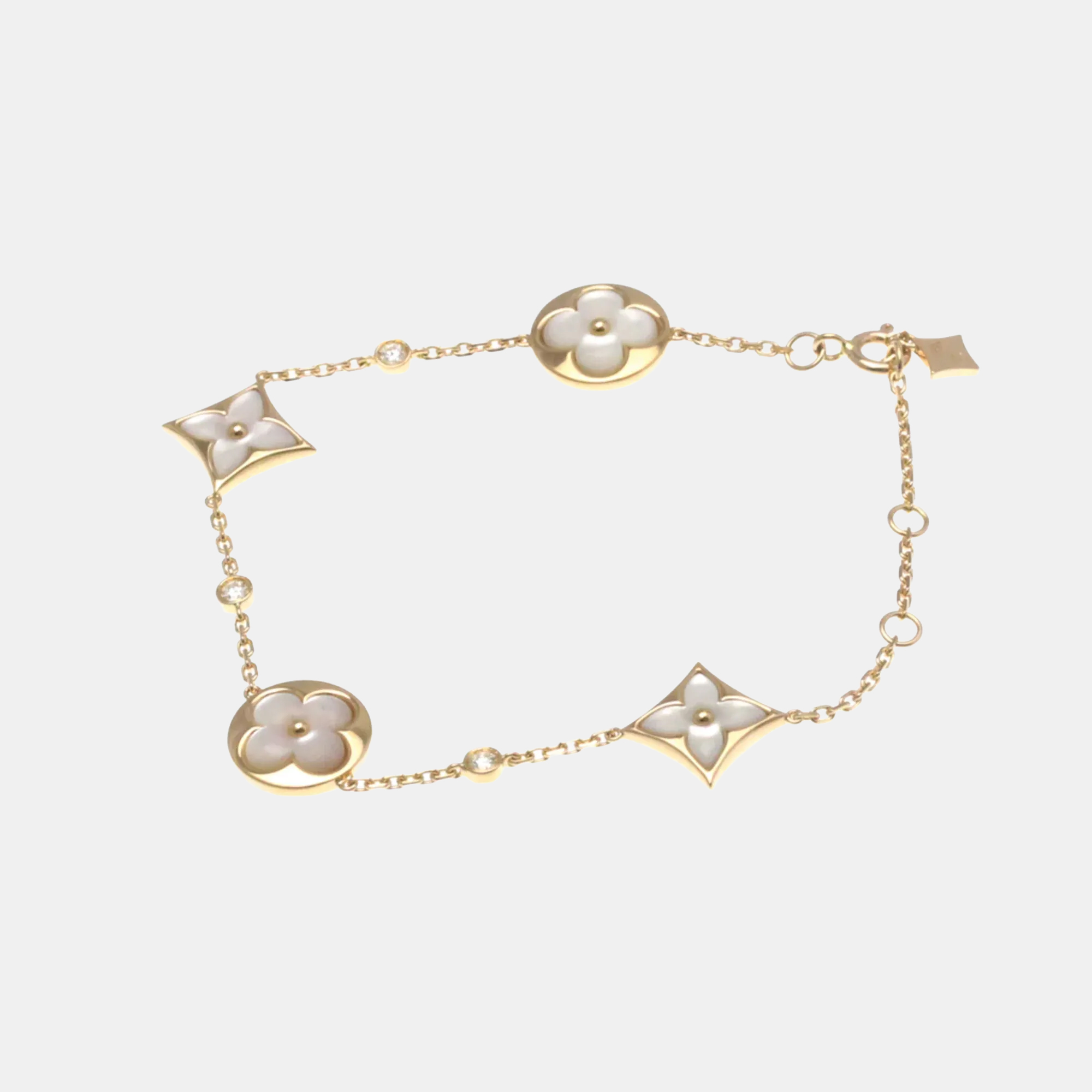

Louis Vuitton Bracelet 4 Motif Blossom BB Pink Gold 18K Diamond Mother Of Pearl Charm Bracelet Pink Gold