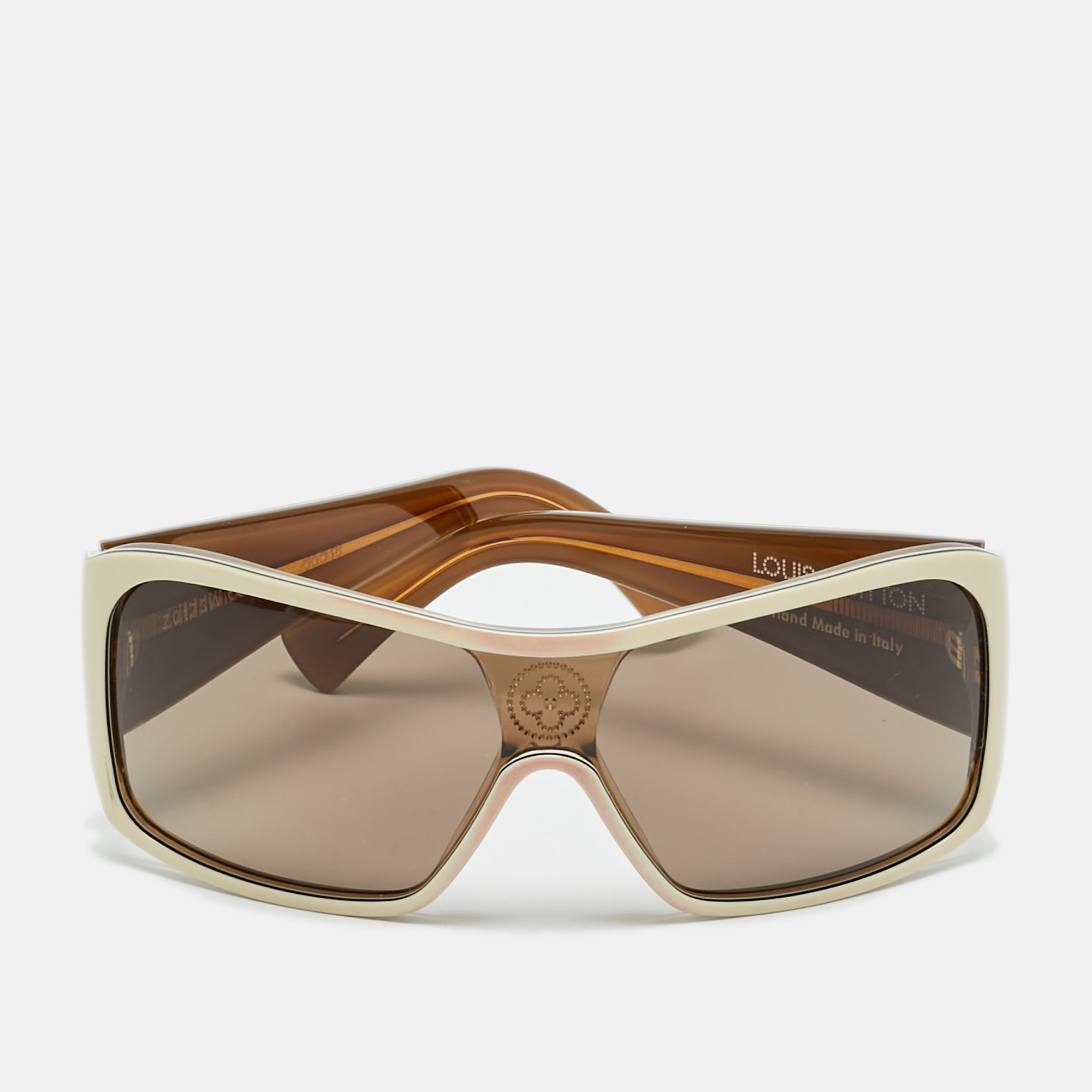 

Louis Vuitton Brown/Cream Monogram Mahina Z0173W Shield Sunglasses