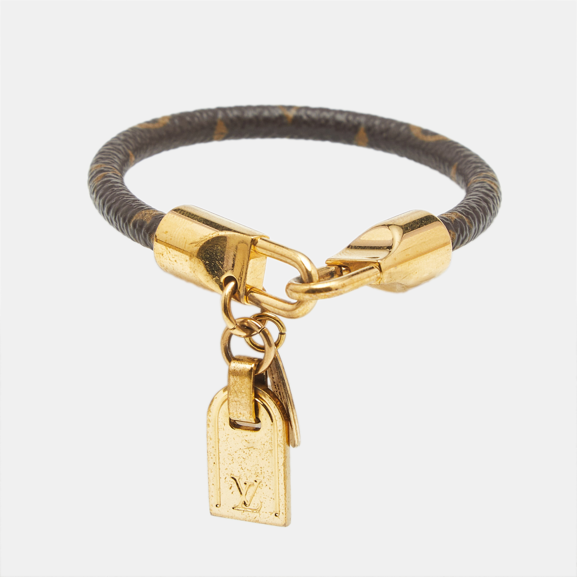 

Louis Vuitton Luck It Monogram Canvas Gold Tone Bracelet