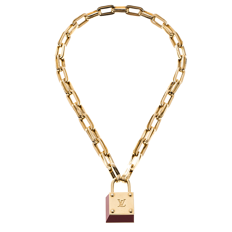 LV CHARITY LOCK NECKLACE 