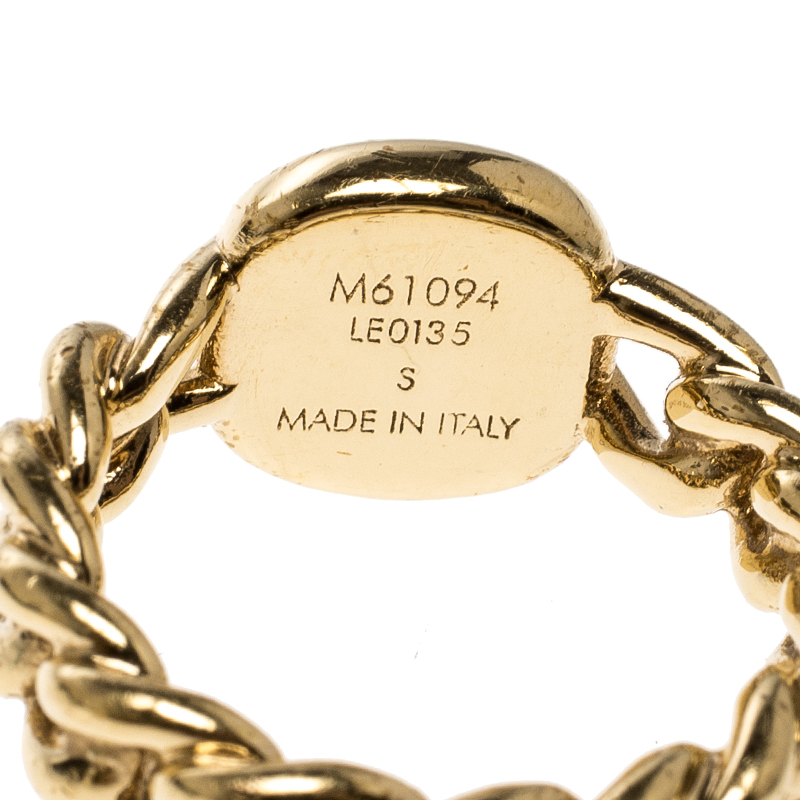 LOUIS VUITTON Chain ID Ring Medium 6.5 Gold 171941