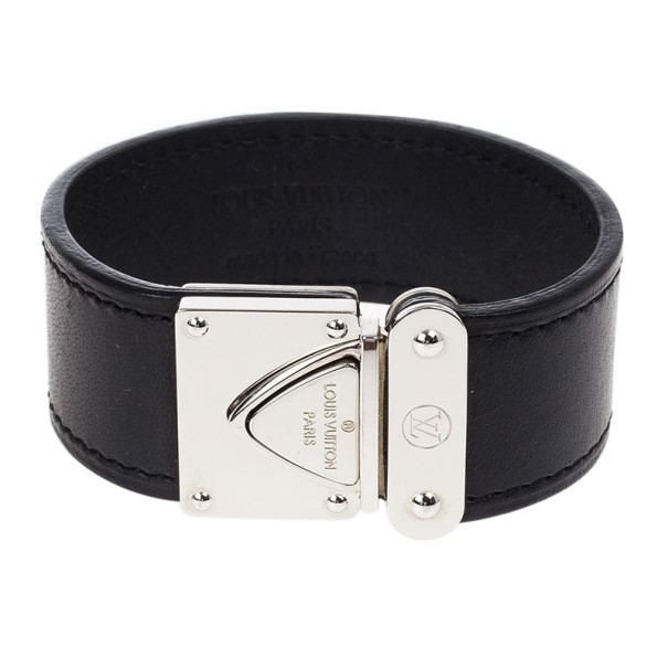 Louis Vuitton Nomade Koala Black Leather Bracelet 17CM