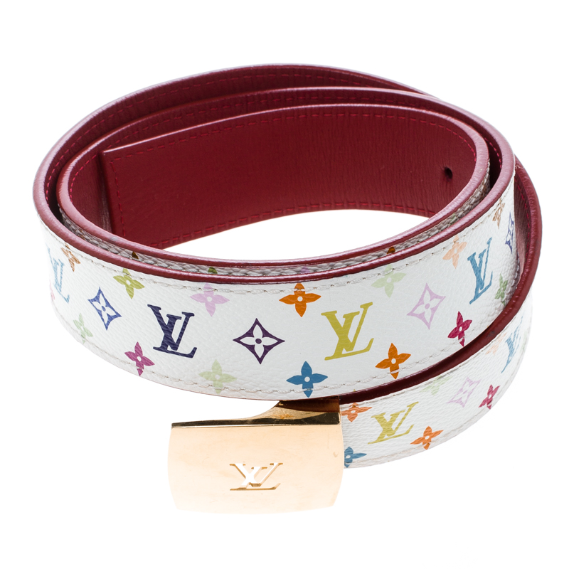 Leather belt Louis Vuitton White size 80 cm in Leather - 24105877