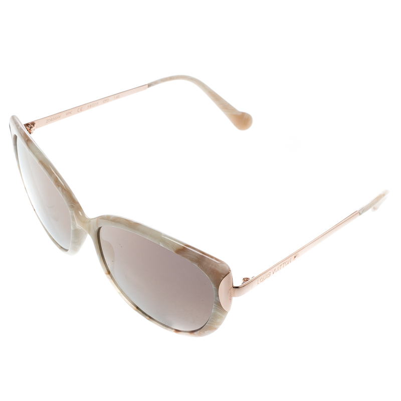 Louis Vuitton Marble/Rose Gold Mirrored Z056W Cat Eye Sunglasses