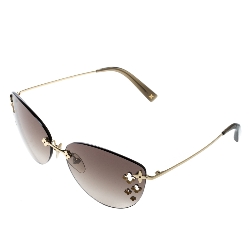 Louis Vuitton Brown Gradient Z0051U Desmayo Rimless Cat Eye Women