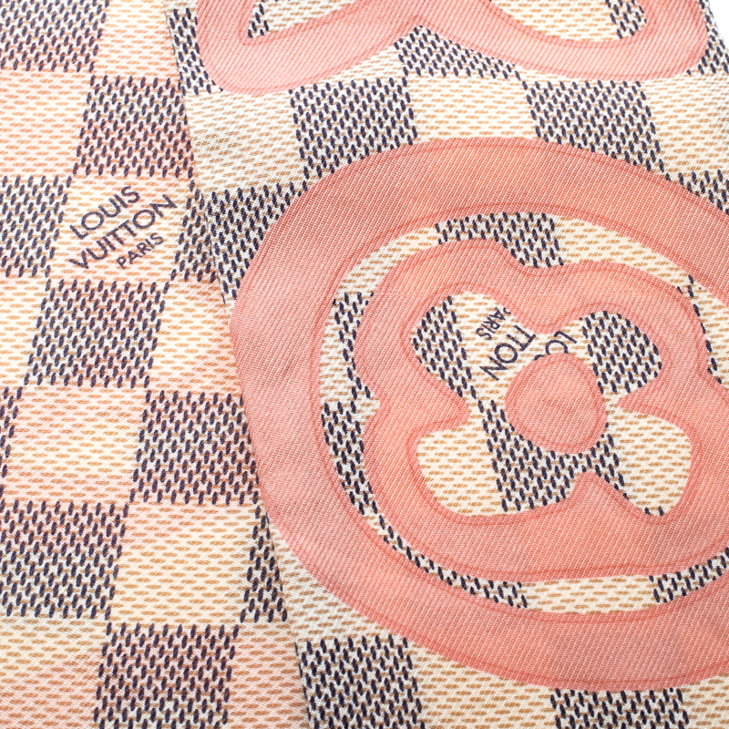 Louis Vuitton Damier Azur Tahitienne Rose Printed Silk Bandeau Scarf Louis  Vuitton | TLC