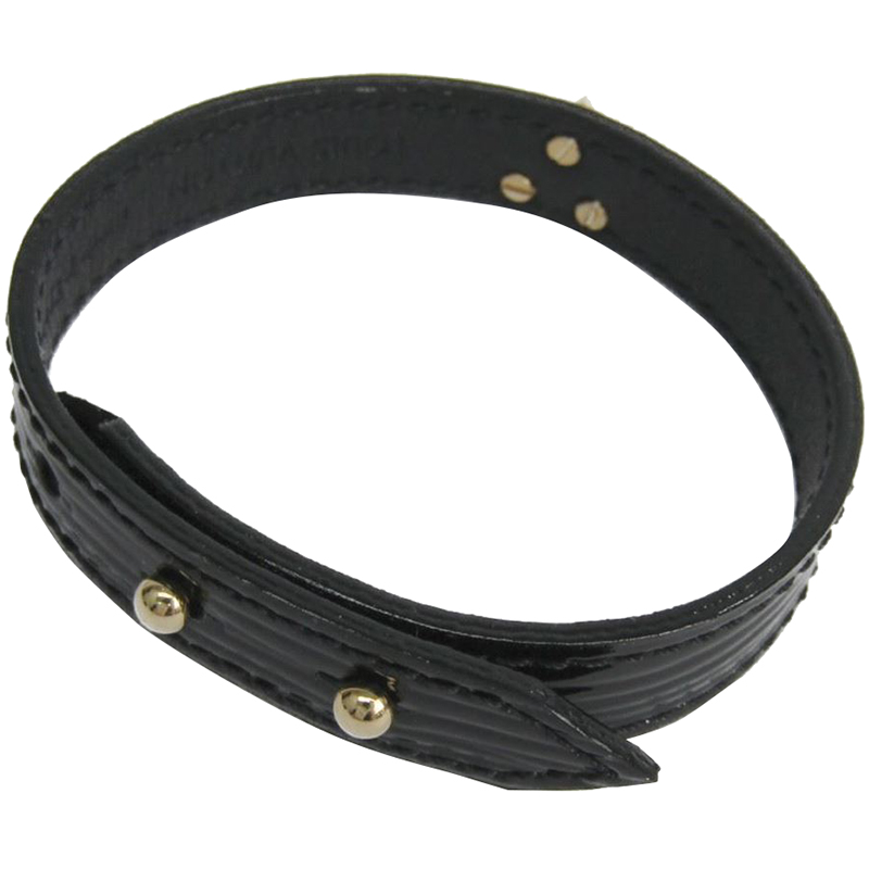 

Louis Vuitton Noir Epi Leather V Bracelet, Black