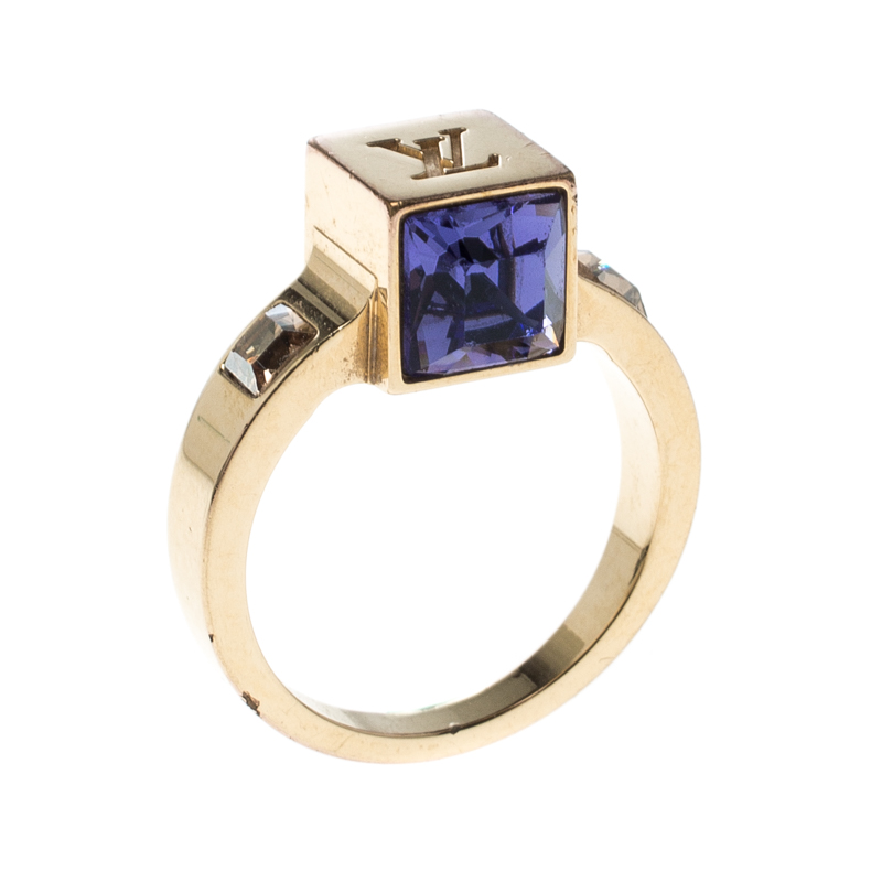 استفتاء التفضيل جورج هانبيري  Louis Vuitton Gamble Crystal Gold Tone Ring Size 48 Louis Vuitton | TLC