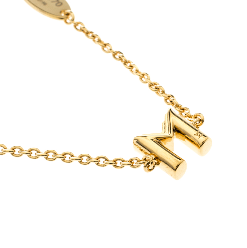 Louis Vuitton LV And Me Bracelet, Letter M In Yellow Gold - Praise To Heaven
