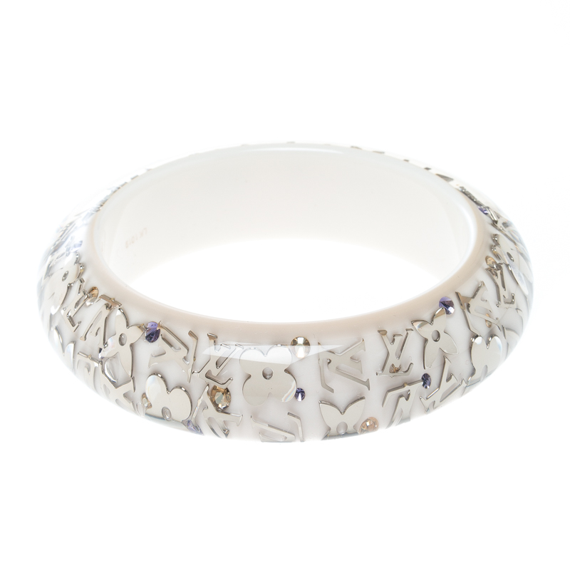 Pre Owned سوار لوي فيتون أنكلوجن رزين شفاف مونوغرامي مقاس 20سم