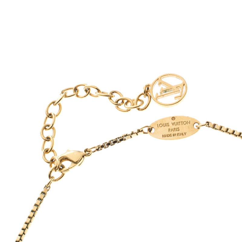Louis Vuitton LV Eclipse Pearls Necklace Dore Metal & Resin