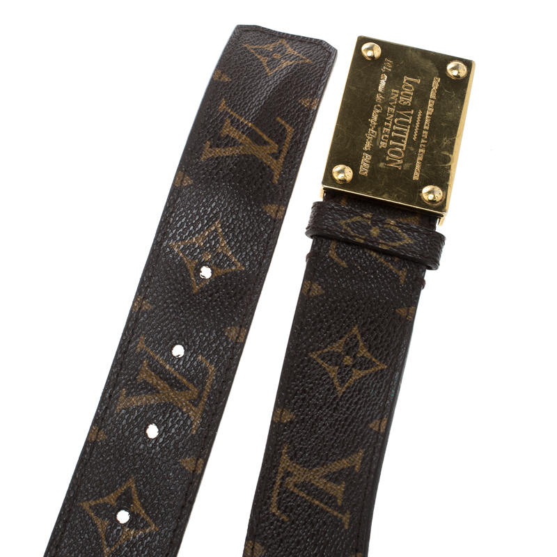Louis Vuitton 2018 pre-owned Monogram LV buckle canvas belt $709