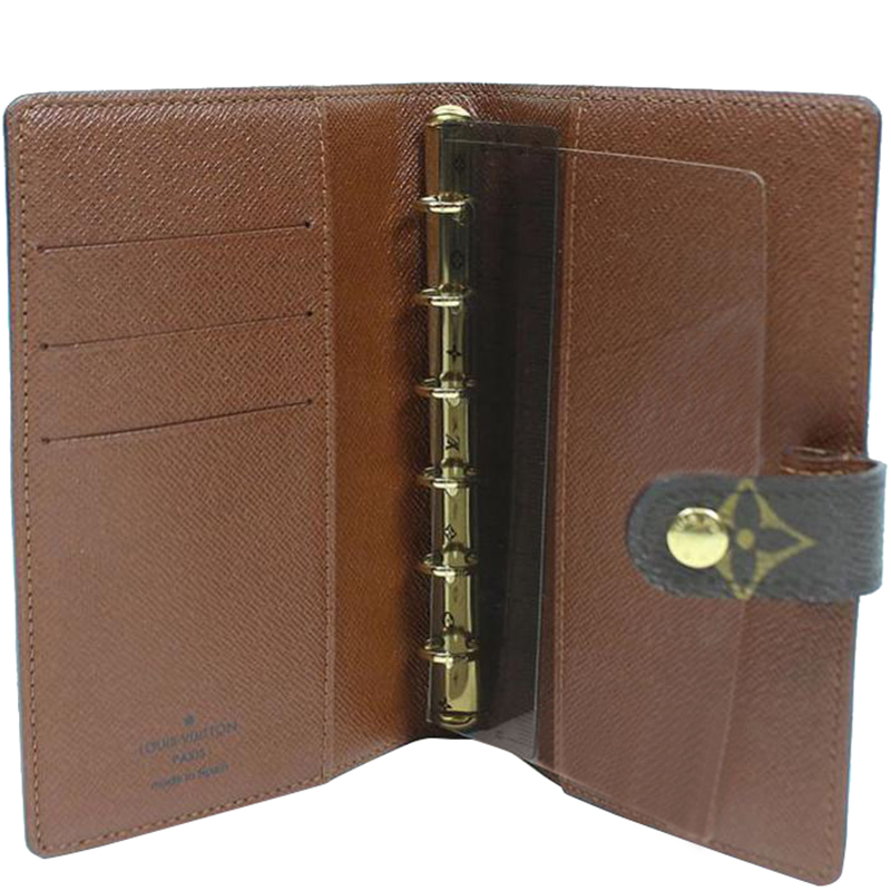 

Louis Vuitton Monogram Canvas Small Ring Agenda Cover, Brown