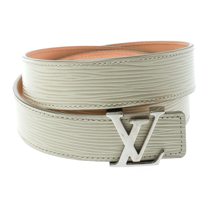 

Louis Vuitton Ivorie Leather LV Initials Belt Size, Cream