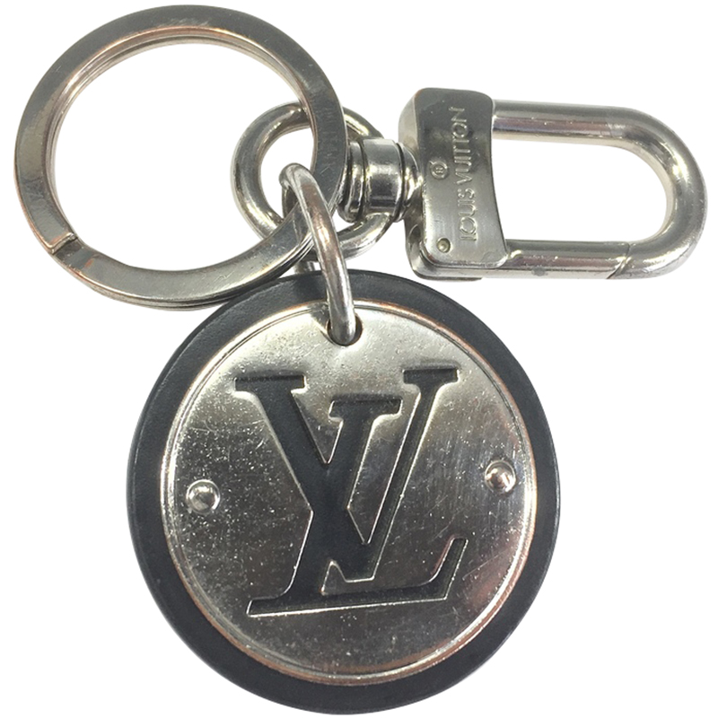 

Louis Vuitton Silver Tone and Calf Leather LV Cut Circle Key Holder