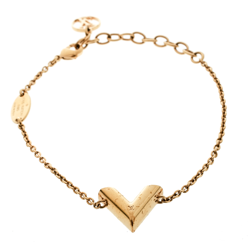 Louis Vuitton Goldtone Metal Crystal Essential V Planète Supple Bracelet -  Yoogi's Closet