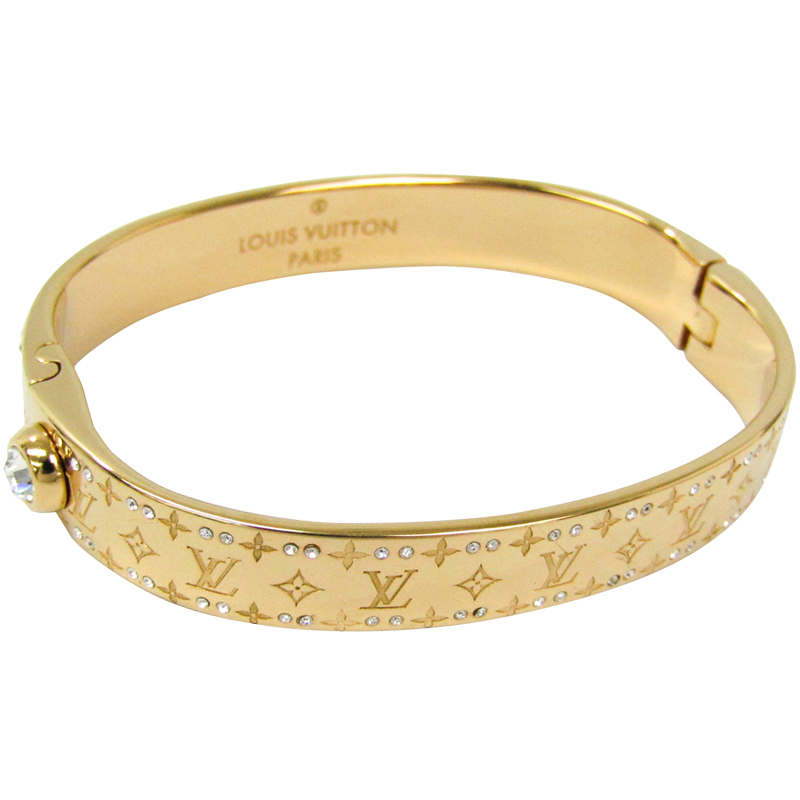 Buy Louis Vuitton Nanogram Strass Swarovski Gold Tone Bracelet Size S 182437 at best price | TLC