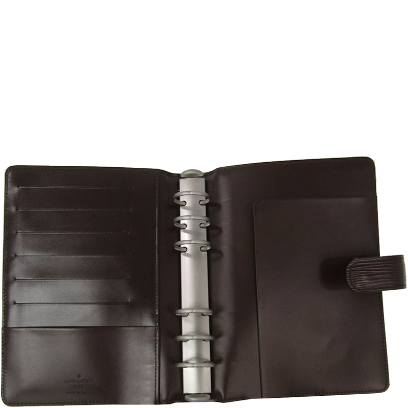 

Louis Vuitton Moka Epi Leather Medium Ring Agenda Cover, Brown
