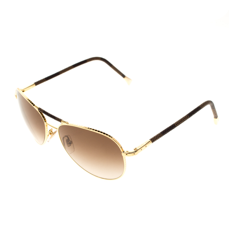 Louis Vuitton Havana Brown/Brown Gradient Z0164U Conspiration Pilote  Aviator Sunglasses