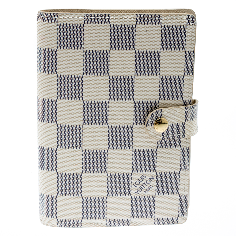 Pre Owned Louis Vuitton Damier Azur Canvas Agenda Cover
