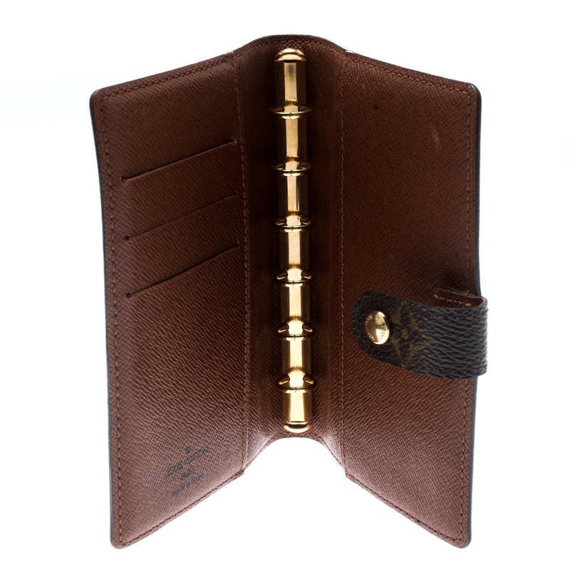 

Louis Vuitton Monogram Canvas Small Ring Agenda Cover, Brown