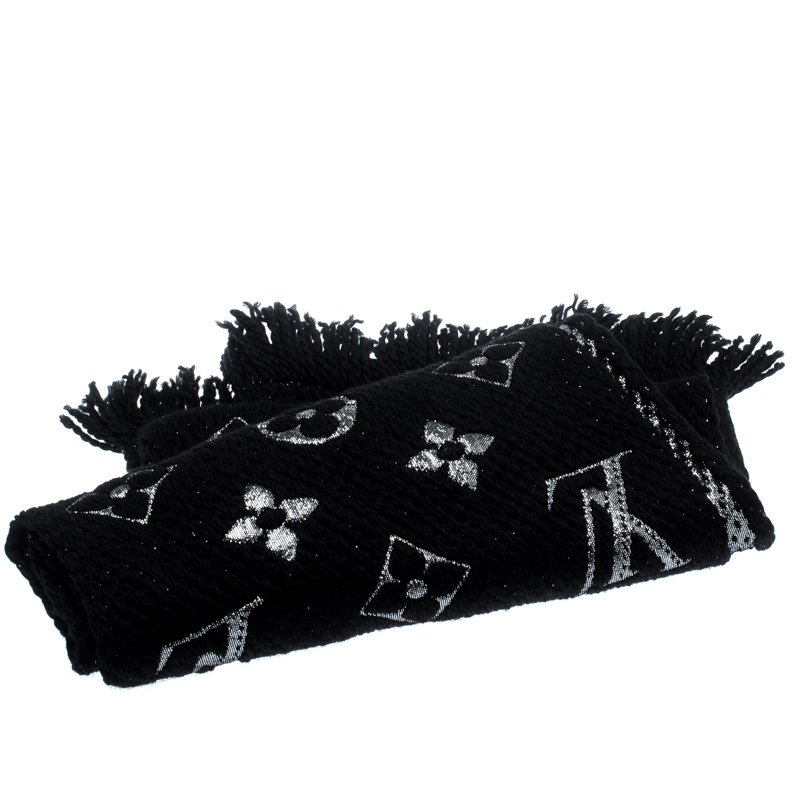 Louis Vuitton Logomania Shine Wool Scarf - Black Scarves and Shawls,  Accessories - LOU815594