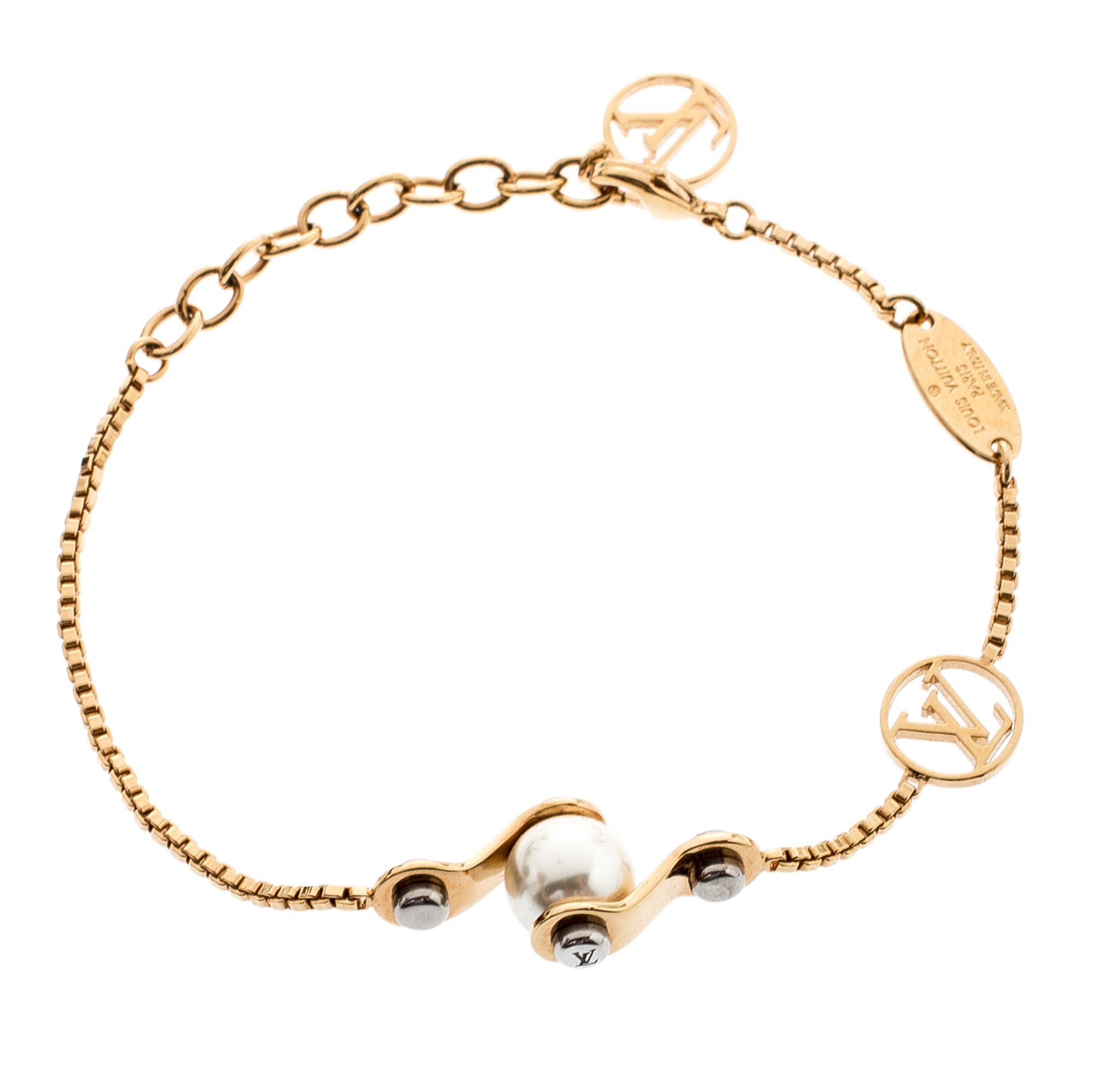 Pre Owned سوار لوي فيتون سبيدي لؤلؤ ذهبي اللون