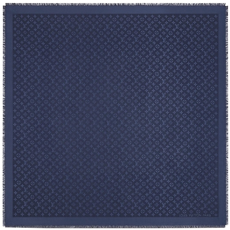 

Louis Vuitton Night Blue Monogram Wool and Silk Shawl