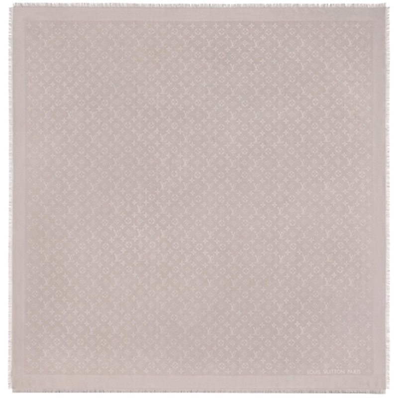 

Louis Vuitton Greige Monogram Wool and Silk Shawl, Grey