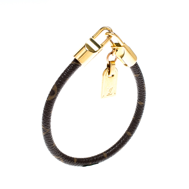 

Louis Vuitton Monogram Luck It Gold Tone Bracelet, Brown