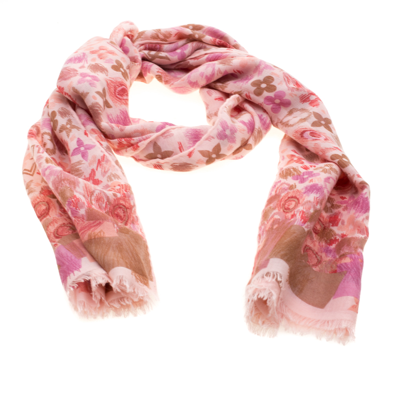 

Louis Vuitton Pink Printed Cashmere and Silk Shawl