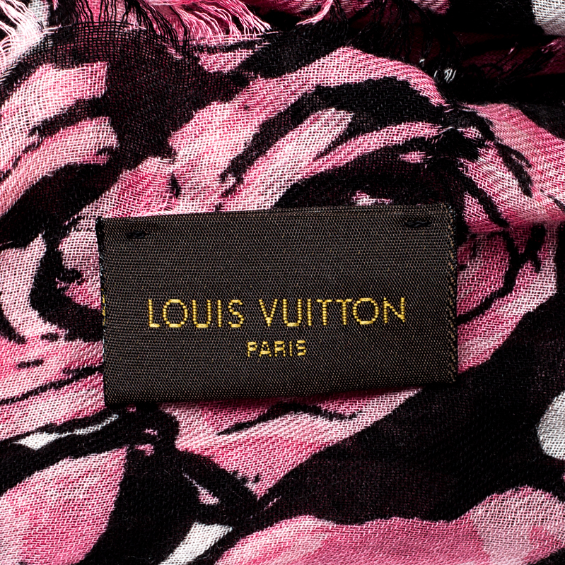 Louis Vuitton Fuchsia Rock and Roses Silk Bandeau Scarf - Yoogi's