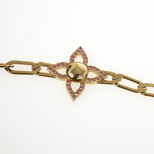 Louis Vuitton Necklace Collier Flower Power M66092 Gold 39 cm